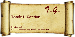 Tamási Gordon névjegykártya